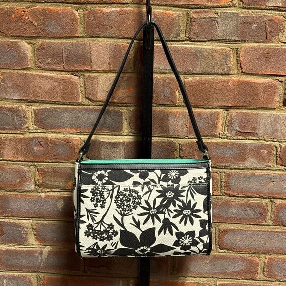 Spartina 449 Daufuskie Island Black & Cream Linen Floral Bag - Picture 4 of 12